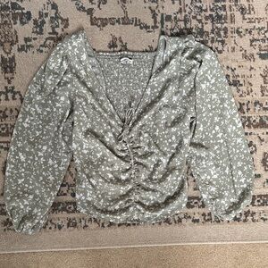 Abercrombie & Fitch Floral Blouse in Sage